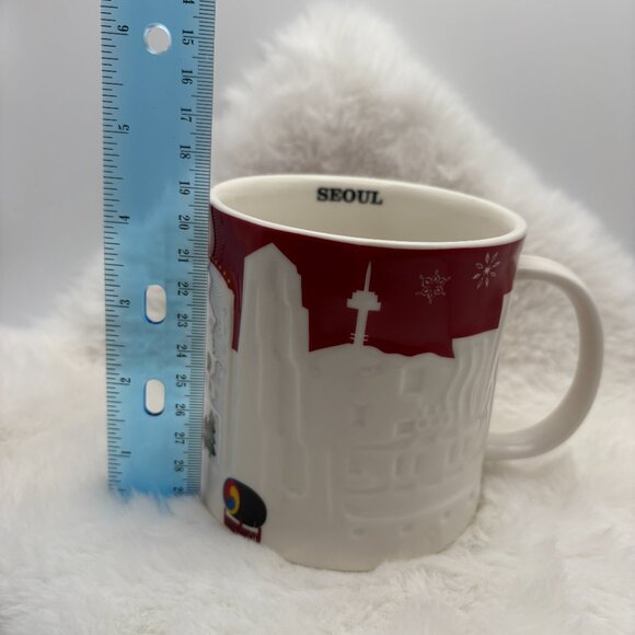 Starbucks Relief Mug SEOUL RED 2013 Christmas Holiday Coffee Mug (SKU: 278MI) - Picture 7 of 8